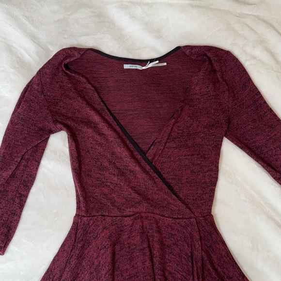 Urban Outfitters XS Kimchi Blue Red Black Ballet Faux Wrap Knit Mini Dress - Picture 5 of 7